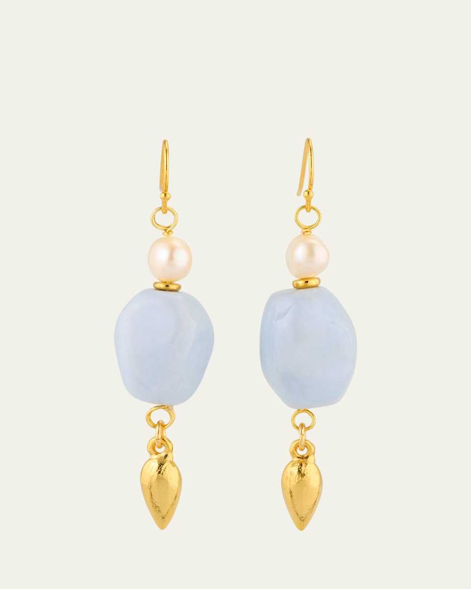Gold Fish Wire Earrings with